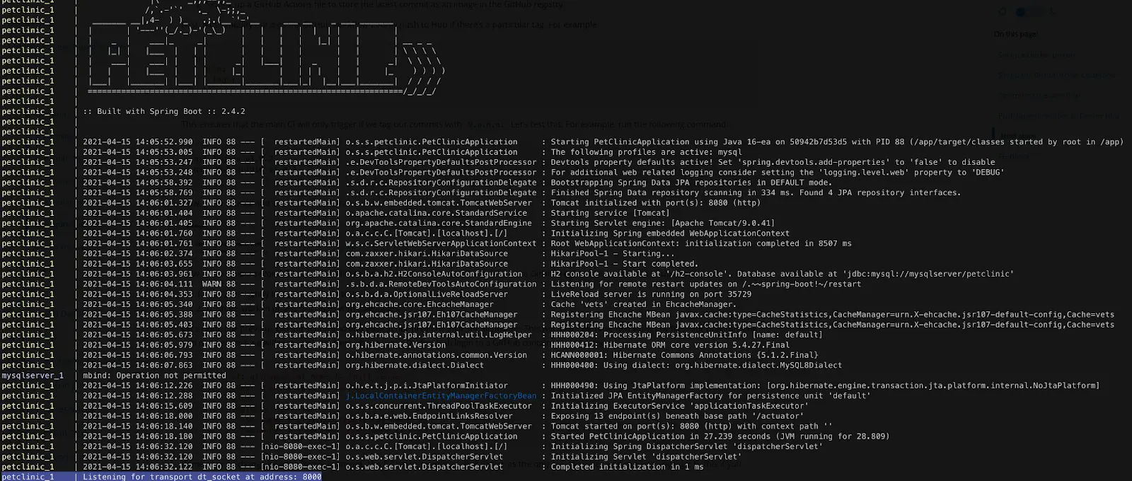 Compose log file